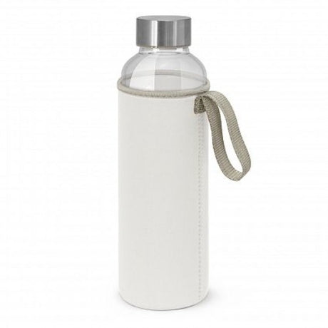 Venus white drink bottle with neoprene sleeve, 600ml, stylish, shatter-resistant, keeps beverages cool, perfect for active use.