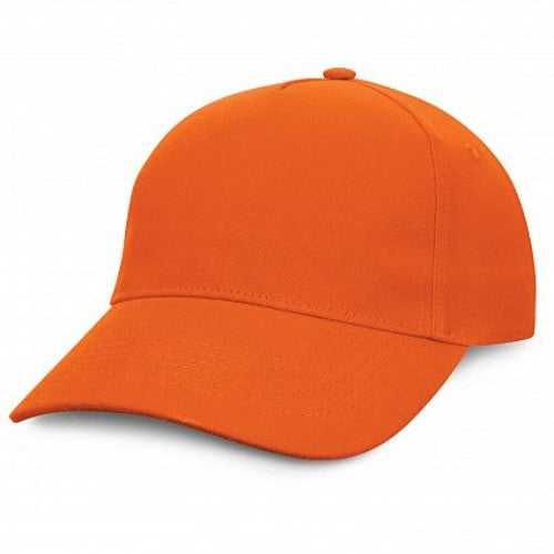 Set of 6 vibrant orange cotton canvas caps, featuring breathable eyelets, pre-curved peaks, and adjustable fit for comfort.