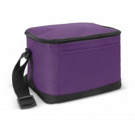 Set of 6 purple Bathurst Cooler Bags with insulated lining, zip closure, and adjustable shoulder strap for outdoor adventures.