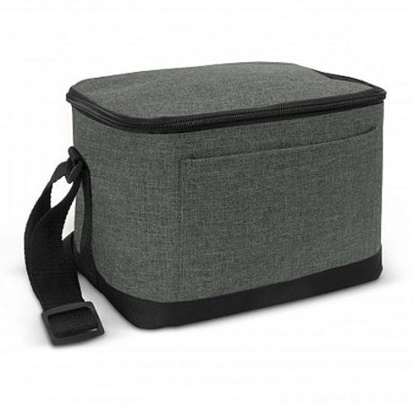 Set of 6 grey cooler bags with 4.2L capacity, PE foam insulation, zippered closure, and adjustable shoulder strap.