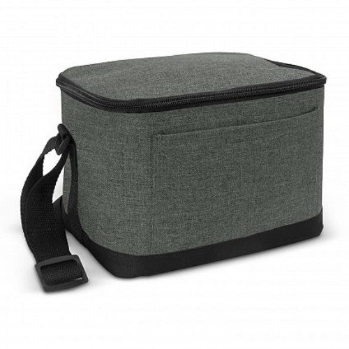 Set of 6 grey cooler bags with 4.2L capacity, PE foam insulation, zippered closure, and adjustable shoulder strap.