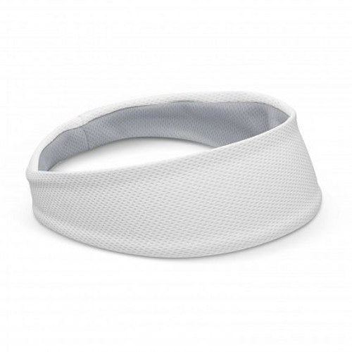 Active Cooling Sweat Band set of 20 in white, featuring dual layer moisture-wicking fabric for quick evaporation and cooling.