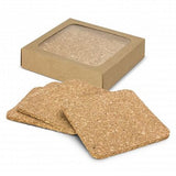 Natural cork square coasters, set of 20, offering stylish surface protection from heat and spills, eco-friendly and durable.