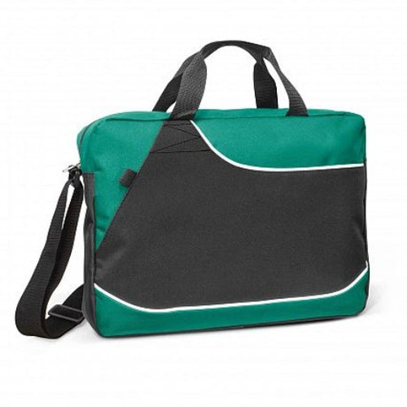 Set of 3 teal Centrix Conference Satchels with durable design, adjustable straps, and elegant features for professional use.