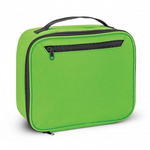 Bright green set of 3 lunch cooler bags with PE foam insulation, waterproof lining, and handy front zippered pocket.