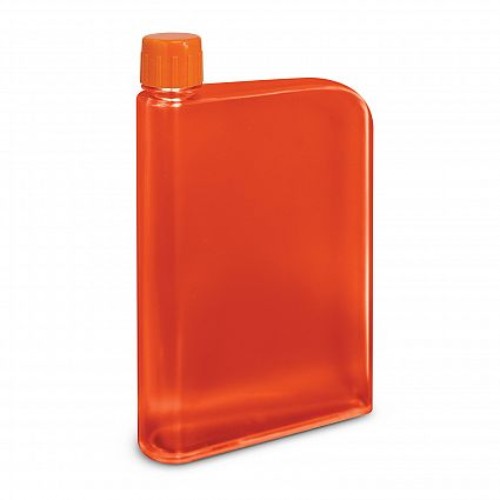 Set of 12 vibrant orange 400ml water bottles with a sleek notebook design, perfect for on-the-go hydration.