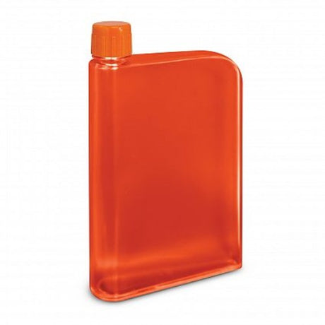 Set of 12 vibrant orange 400ml water bottles with a sleek notebook design, perfect for on-the-go hydration.