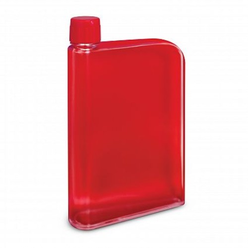 Set of 12 red 400ml BPA-free water bottles with a notebook shape, secure lid, and shatterproof design for stylish hydration.