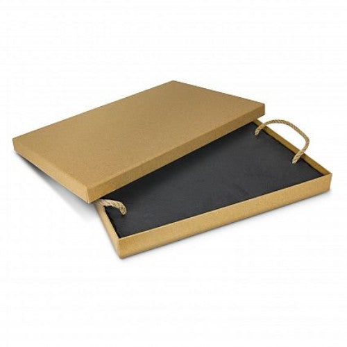 Elegant grey slate serving board with hemp handles and non-slip pads, perfect for cheese platters and charcuterie displays.