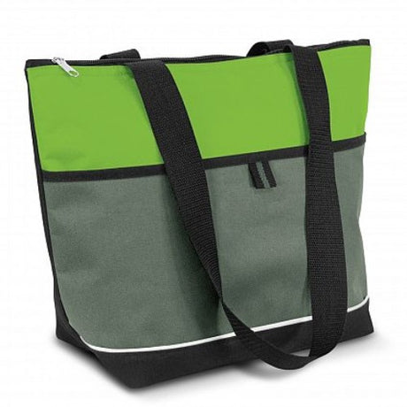Bright green lunch cooler bag set of 3, featuring PE foam insulation, spacious design, and sturdy woven handles.