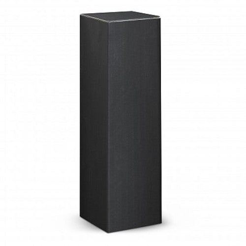 Stylish black vacuum bottle with 650ml capacity, double wall insulation, and bamboo veneer for hydration on-the-go.