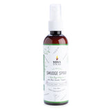 Smudge Spray bottle featuring white sage and peppermint, infused with quartz crystals for space purification and tranquility.