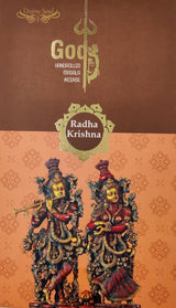 Box of 12 Divine Soul Radha Krishna Incense Sticks designed for spiritual relaxation and meditation with a soothing fragrance.