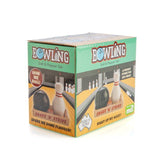 Whimsical bowling-themed salt and pepper set with a tray, perfect for adding fun to meals and decor.