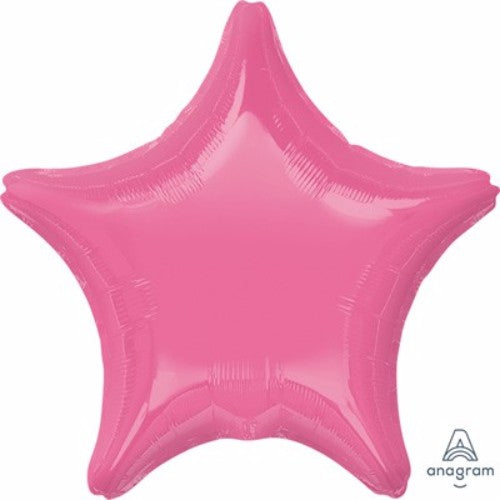 45cm rose pink star foil balloon, perfect for elegant celebrations like birthdays and baby showers; self-sealing, requires helium.