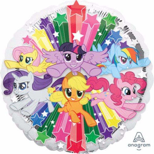 45cm My Little Pony Gang Foil Balloon featuring vibrant characters, perfect for celebrations and birthday parties.
