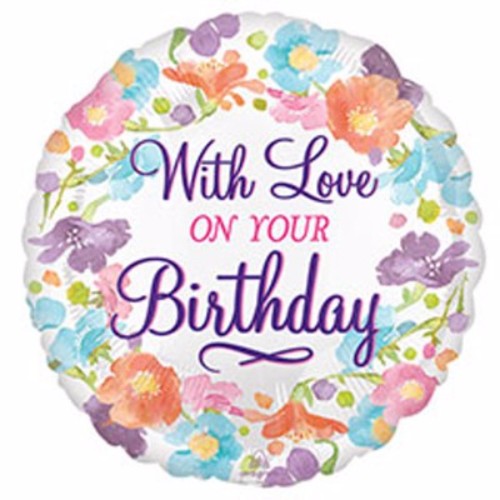 Vibrant 10cm floral foil balloon for birthday decor, requiring air inflation and heat sealing, adding joy to any celebration.