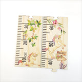 Unicorn Growth Chart Ruler in eco-friendly pine veneer, measuring 1.5m tall, perfect for tracking children's growth in style.