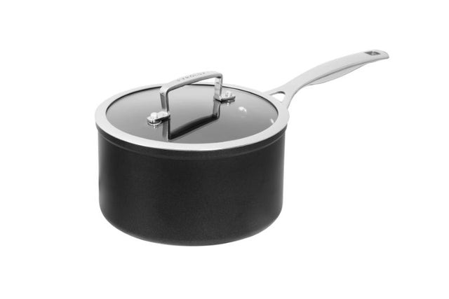 20cm Pyrolux Ignite Saucepan with non-stick coating, cool-touch handles, and induction compatibility for efficient cooking.