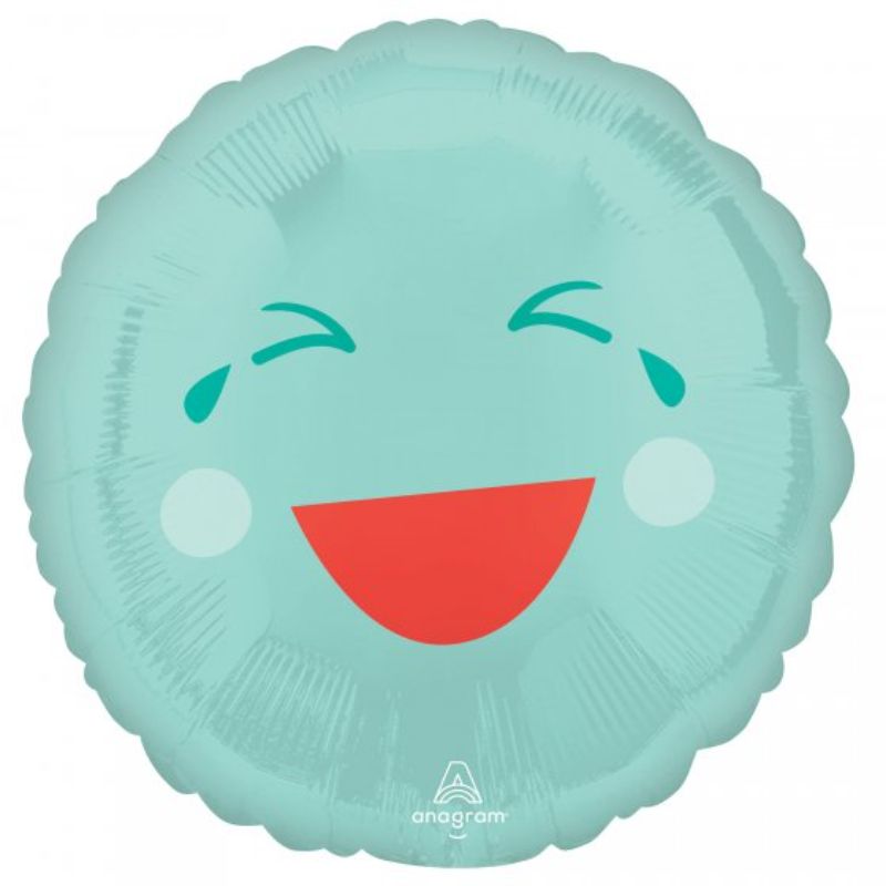 45cm green smiley face foil balloon, perfect for adding joy to any party or celebration.