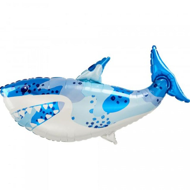 Supershape XL Shark foil balloon, 96cm x 45cm, perfect for ocean-themed parties and celebrations.