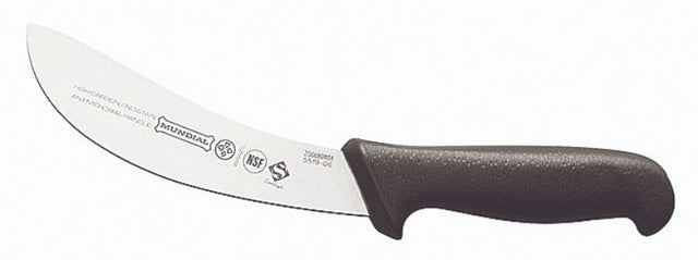 15cm Mundial skinning knife with high-carbon stainless steel blade and ergonomic handle, perfect for precise butchering tasks.