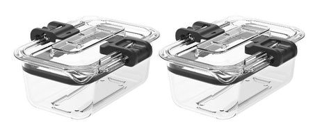 Mini Container Set - Prepara: Two interlocking 240ml containers with steaming vents, pouring lip, and BPA-free design for easy meal prep.