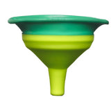 Set of 4 collapsible mini funnels for easy pouring and measuring, made from durable, BPA-free materials, dishwasher safe.