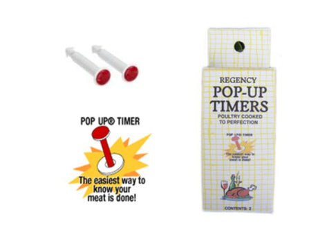 Set of 2 Turkey Pop-Up Timers ensuring perfectly cooked turkey with reliable pop-up indicators for doneness.