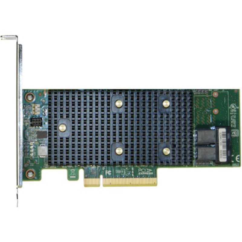 Intel Tri-Mode RAID Adapter with 8 internal ports, supporting speeds up to 12Gb/s for high-performance data storage.