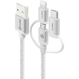 Alogic USB-A to Micro USB, Lightning & USB-C Combo Cable - 30 cm Lightning/Micro