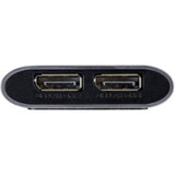 StarTech Thunderbolt 3 to Dual DisplayPort Adapter connecting two 4K monitors, featuring 18-inch cable for flexible setup.