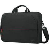 Lenovo ThinkPad Essential 15.6IN Topload Case with padded storage, easy-grip zippers, and adjustable shoulder strap for convenient travel.