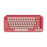 Logitech POP Keys Wireless Mechanical Keyboard in Rose with playful emoji keys, perfect for creative and productive typing.