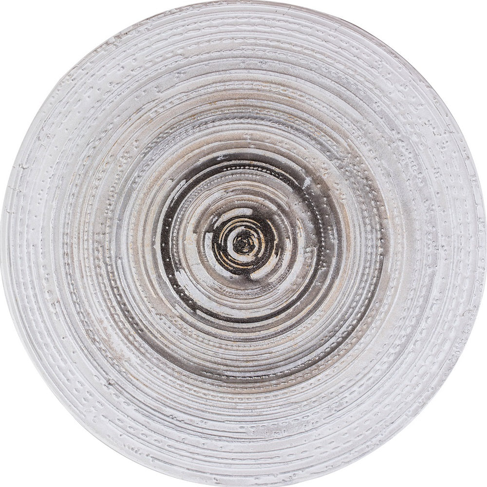 Textured oil painting with circular lines in vibrant colors, stretched canvas on pine wood, 1000mm square.