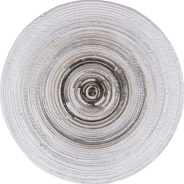 Textured oil painting with circular lines in vibrant colors, stretched canvas on pine wood, 1000mm square.
