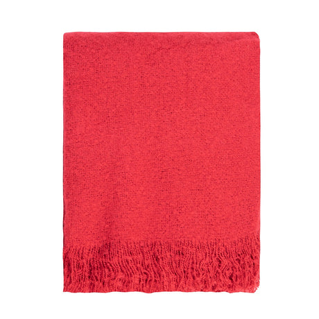 Vibrant chilli pepper red throw, 130x170 cm, crafted from soft, warm acrylic for stylish comfort and easy care.