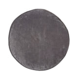 Round charcoal velvet cushion with cotton reverse, plush 50cm diameter, elegant piping, adding luxury to any decor.