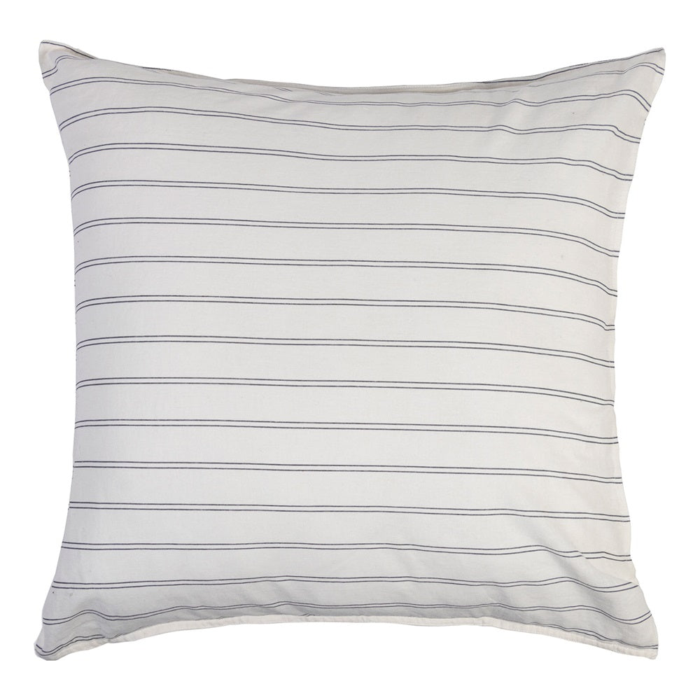 Linen Blend Stripe European Pillowcase Pair, 65x65 cm, featuring elegant stripes, soft linen-cotton blend for comfort and style.