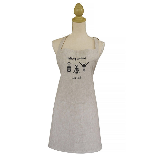 Quirky Holiday Workout Apron in festive design, made of 100% cotton, measuring 50 x 90 cm for stylish Christmas cooking.