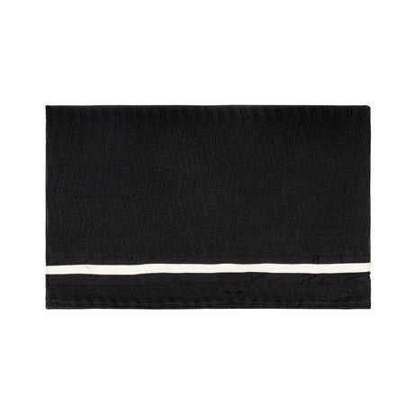 Luxurious black cotton throw with a unique oblique pattern, perfect for decor and comfort, measures 150 x 200cm.