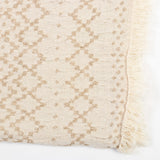 Linen blend fringed throw in cream, measuring 130x178cm, adds elegance and warmth to any living space.