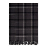 Stylish Lochy CHARCOAL throw blanket in charcoal plaid, crafted from cotton and acrylic, perfect for cozying up or decor.