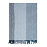 Tekapo BLUE throw blanket featuring a herringbone design, twisted tassels, 127x178cm, made of 50% cotton and 50% acrylic.