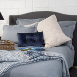 Indigo Killian Queen Duvet, 210x210 cm, 100% cotton front, stylish zigzag pattern, perfect for year-round comfort.