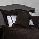 Kyler King Quilt in Asphalt, a stylish 100% linen quilt, 260x240cm, offering warmth and elegance for any bedroom decor.