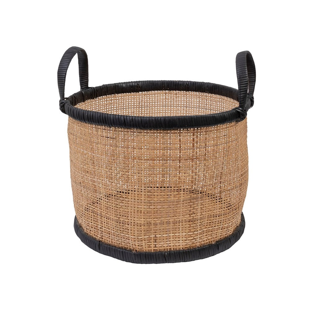 Open Weave Basket Small (NATURAL/BLACK)