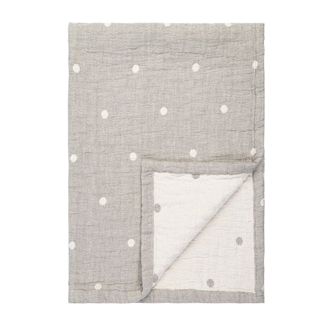 Cozy Dotti Bassinet Blanket in grey/ecru, 80x100cm, made of GOTS certified cotton for baby's comfort and style.