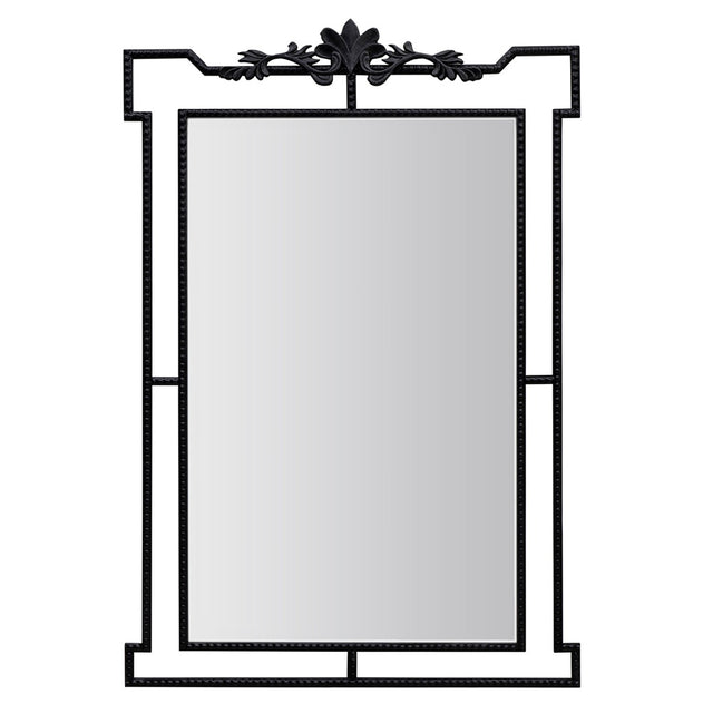 Handmade Victoria Mirror in distressed matt black, measuring 1515 x 1000 mm, perfect for enhancing any living space.