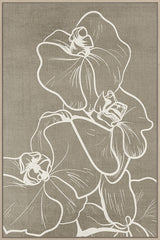 Framed canvas art featuring vintage floral design, 630 x 930mm, with a natural frame for elegant home decor.